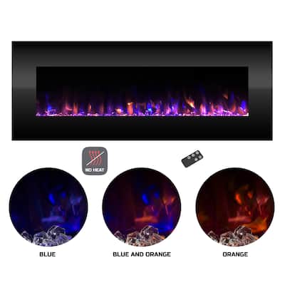 Northwest No Heat Wall Fireplace, Black - 54"