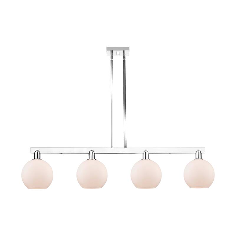 Innovations Lighting Endless Possibilities Arcadia - Athens - 4 Light 51" Stem Hung Island Light - Polished Chrome/Matte White