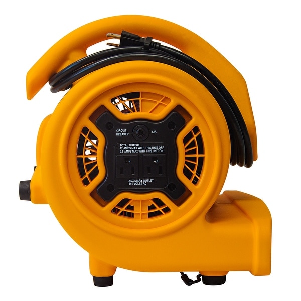 XPOWER P-130A 1/5 HP Mini Blower Fan Dryer Air Mover with Built-In Power Outlets 