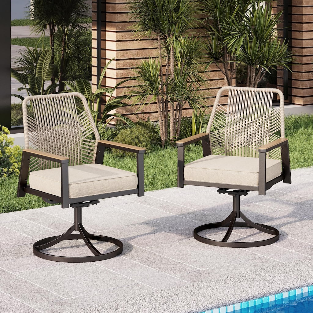 MAISON ARTS Outdoor Dining Chairs Set with Cushions