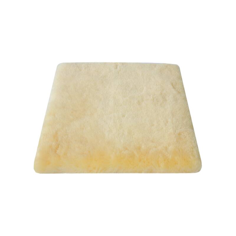 HomeRoots 17" Square Natural Medical Grade Sheepskin Chair Pad