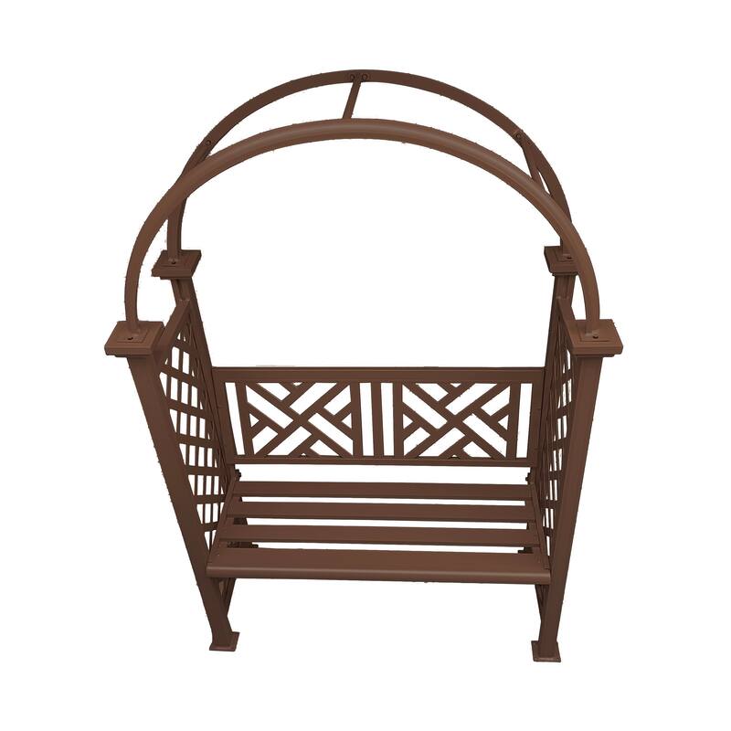 Aluminum Garden Arch with 2-Seater Bench - N/A