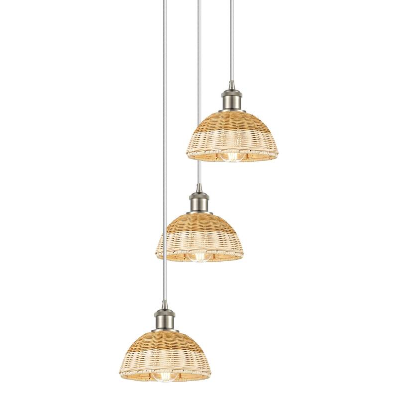 Innovations Lighting 113B-3P-29-14 Bristol Natural II Pendant Bristol - Brushed Satin Nickel / Natural