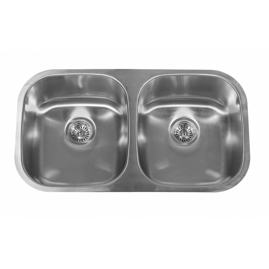 Miseno MSS3218C5050 32" Undermount Double Basin Stainless Steel