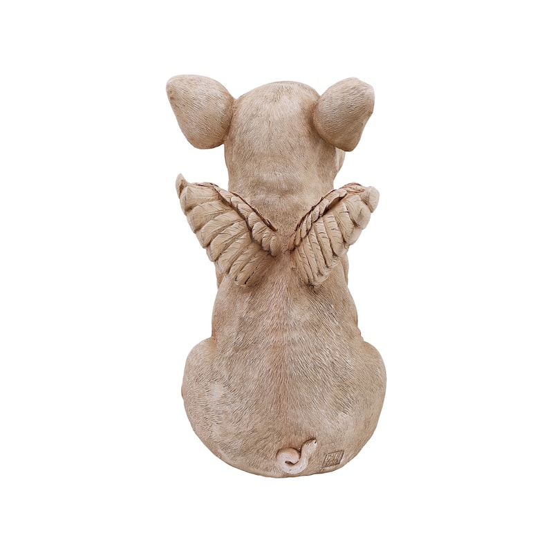 Sitting Pig with Wings Outdoor Garden Statue - 16.5"