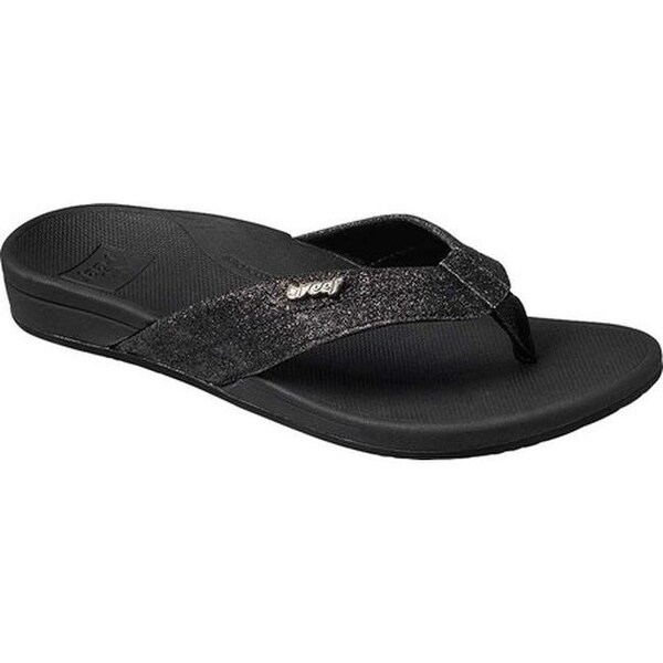 reef black glitter flip flops