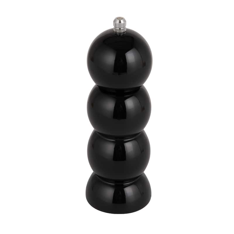 Rubberwood Salt and Pepper Mill - 2.0"L x 2.0"W x 7.88"H - Black