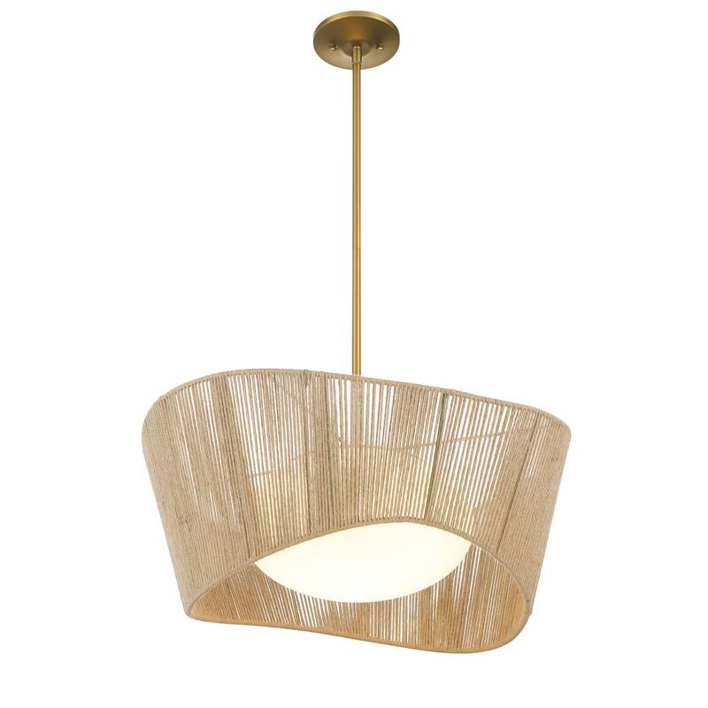 Minka Lavery 6576 Key Largo 1 Light 22" Wide Pendant with Natural Rope