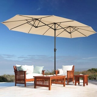 Overstock15 X 9 Ft Large Double Sided Rectangular Umbrella Tan Dailymail