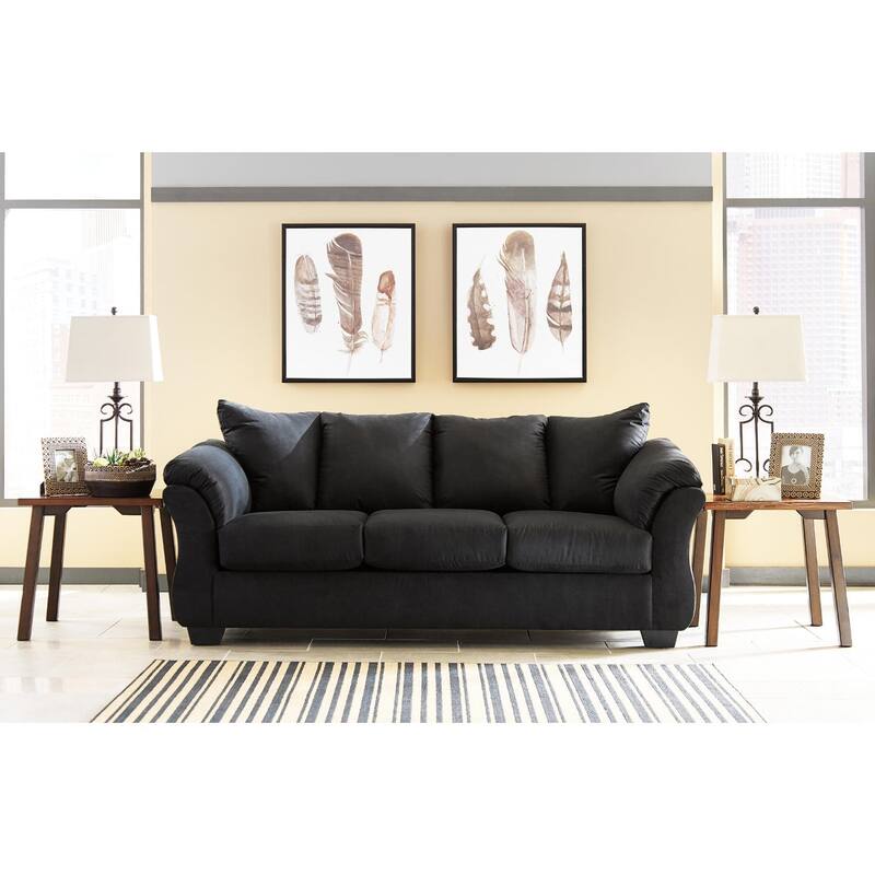 Signature Design by Ashley, Darcy Contemporary Black Sofa