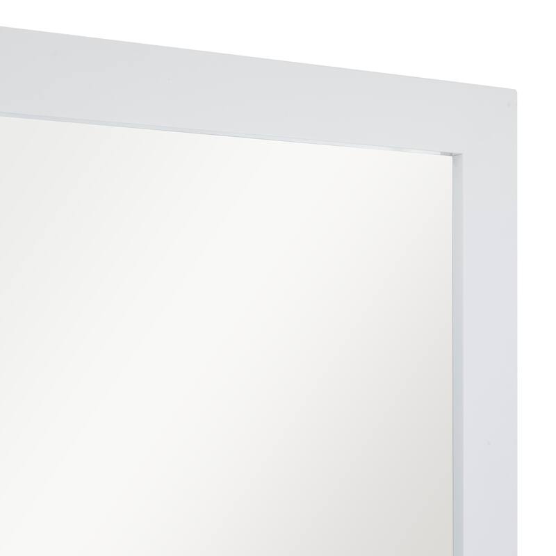 White Wooden Room Wall Mirror