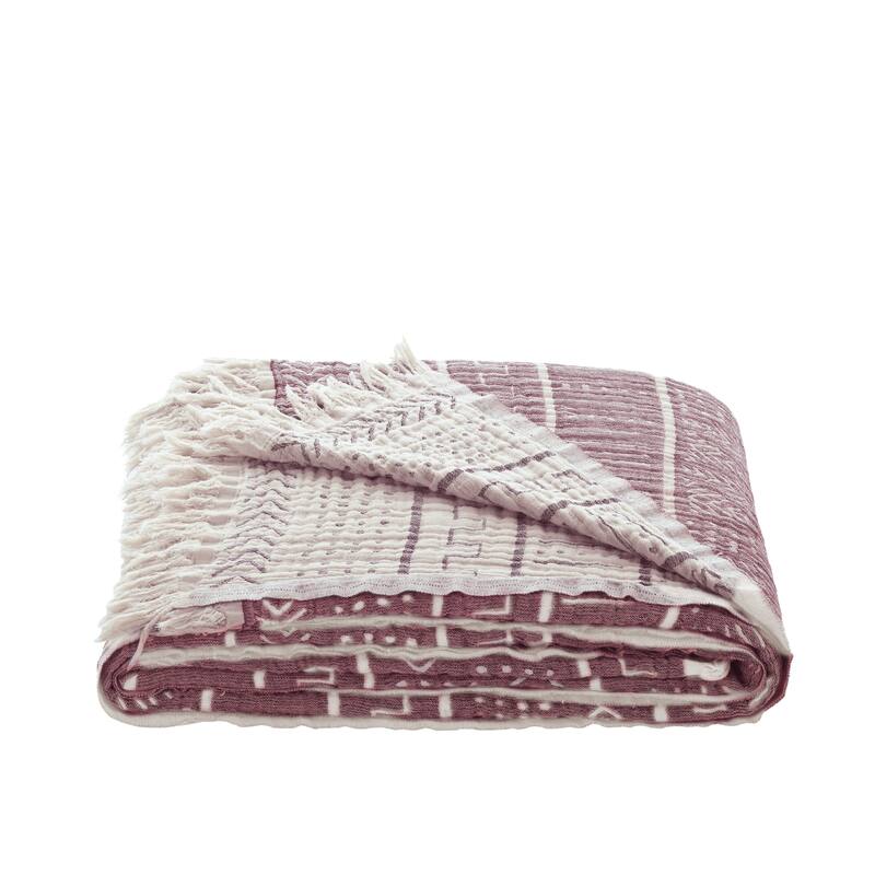 OrganicClub Super Soft Cotton 3-ply Reversible Throw Bedspread - Queen