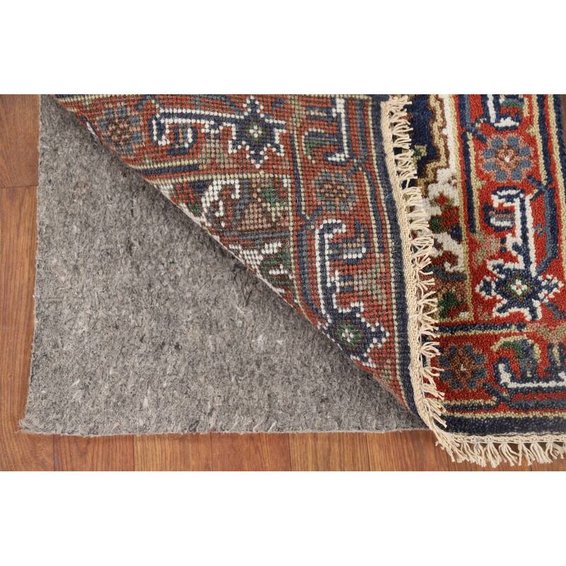 Navy Blue Heriz Serapi Indian Accent Rug Handmade Wool Carpet - 2'0" x 3'0"