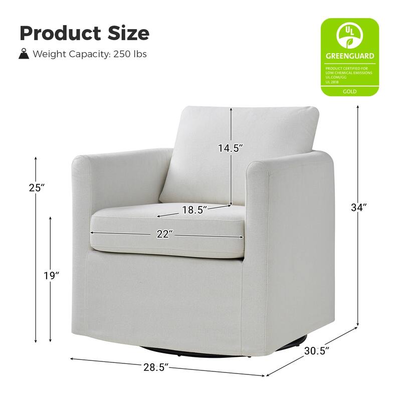 Erkenbald Modern 360-Degree Swivel Chair with Removable Slipcover Set of 2 by HULALA HOME