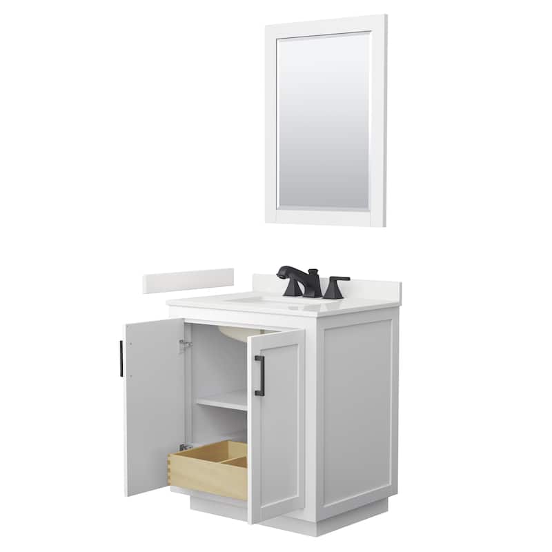 Miranda 30-inch Single Vanity, Quartz Top, 24-inch Mirror