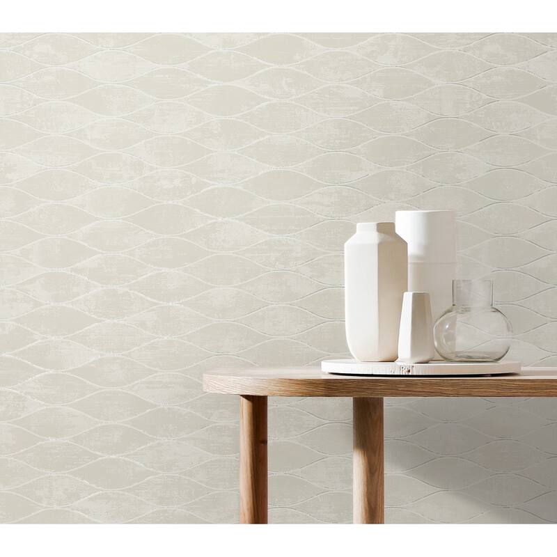 Seabrook Designs Piccola Geometric Horizontal Ogee Non-Woven Unpasted Wallpaper