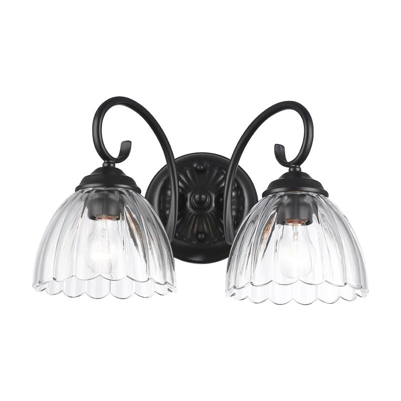 Golden Lighting Audra 2-light Vanity in Matte Black