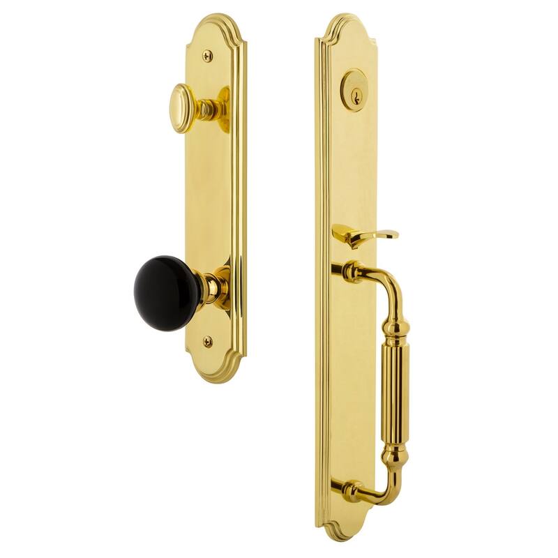 Grandeur Arc Solid Brass Rose Dummy Full Plate Full Plate 'F' Grip - Lifetime Brass