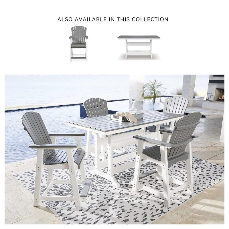 Signature Design by Ashley Transville Rectangular Outdoor Poly All Weather Counter Table with Umbrella Option