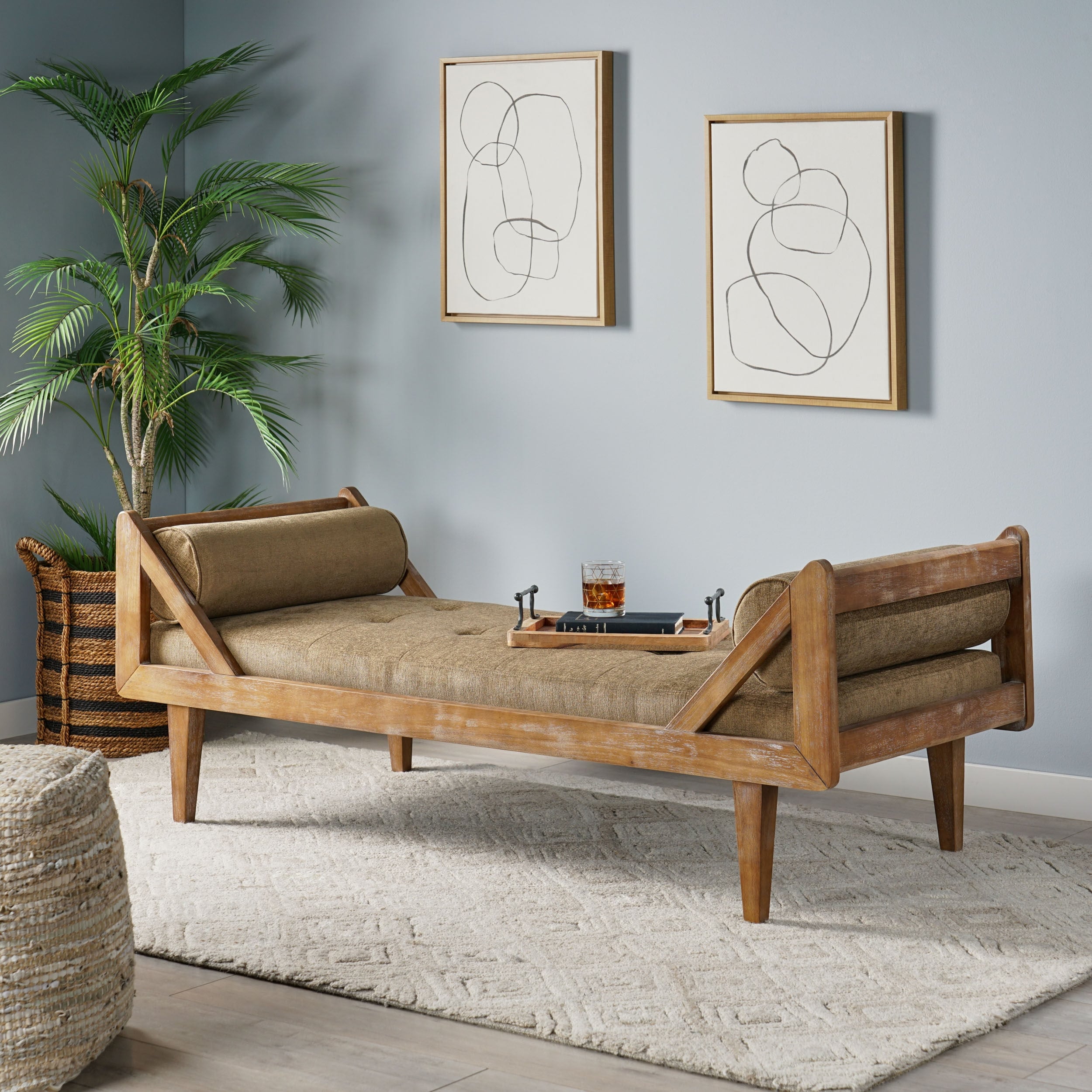 Rustic indoor shop chaise lounge