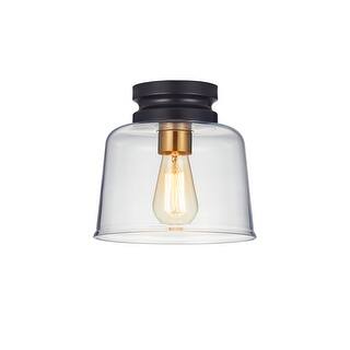 KAWOTI 9" 1-Light Flush Mount Light with Clear Glass Shade - 9 Inch Diameter