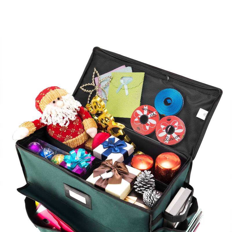Elf Stor Gift Bag Organizer 21X10.5X20.5 Heavy Duty Canvas Holiday Storage - 21 x 10.5 x 20.5 inches