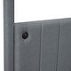 preview thumbnail 19 of 39, Canvas-upholstered Canopy Bed - Platform Wingback Bed Frame with USB, Type-C Ports Headboard, 4 Canopy Columns, 2 Sides Pocket