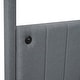 preview thumbnail 8 of 8, Queen Upholstery Canopy Bed Frame w/USB Type-C Ports Headboard,Gray