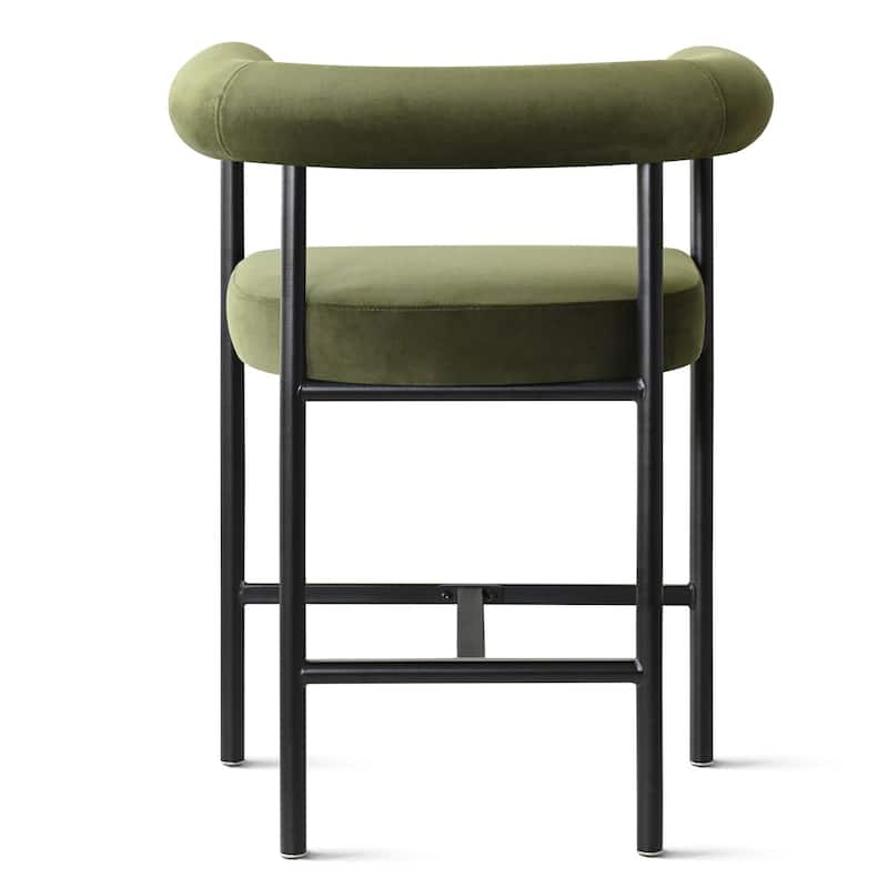 24" Seat Height Velvet Counter Stools (Set Of 2)