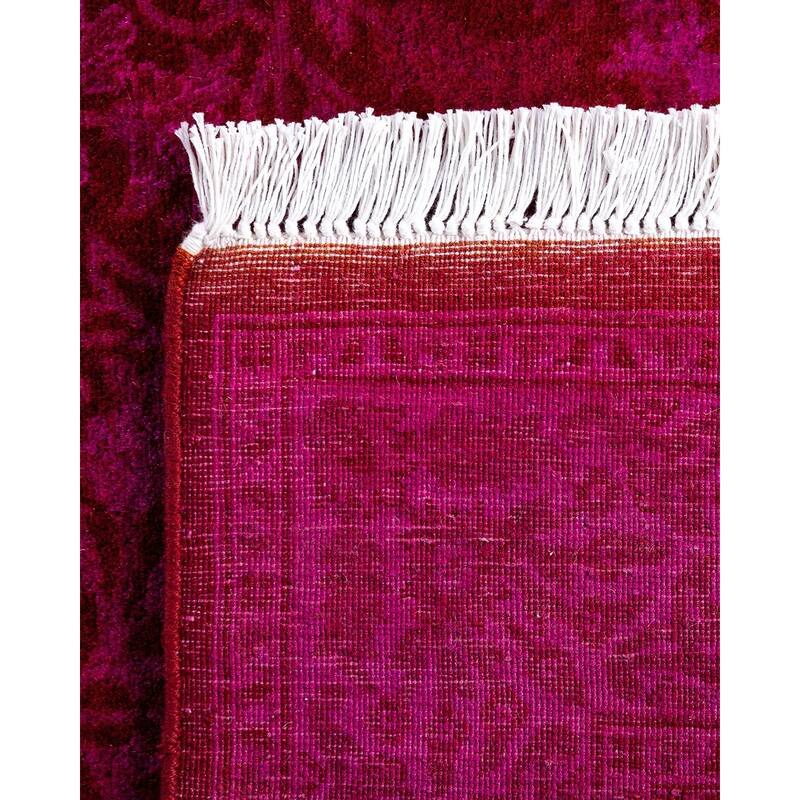 Fine Vibrance One-of-a-Kind Hand-Knotted Runner Rug - Pink, 2' 7" x 12' 6" - 2' 7" x 12' 6"