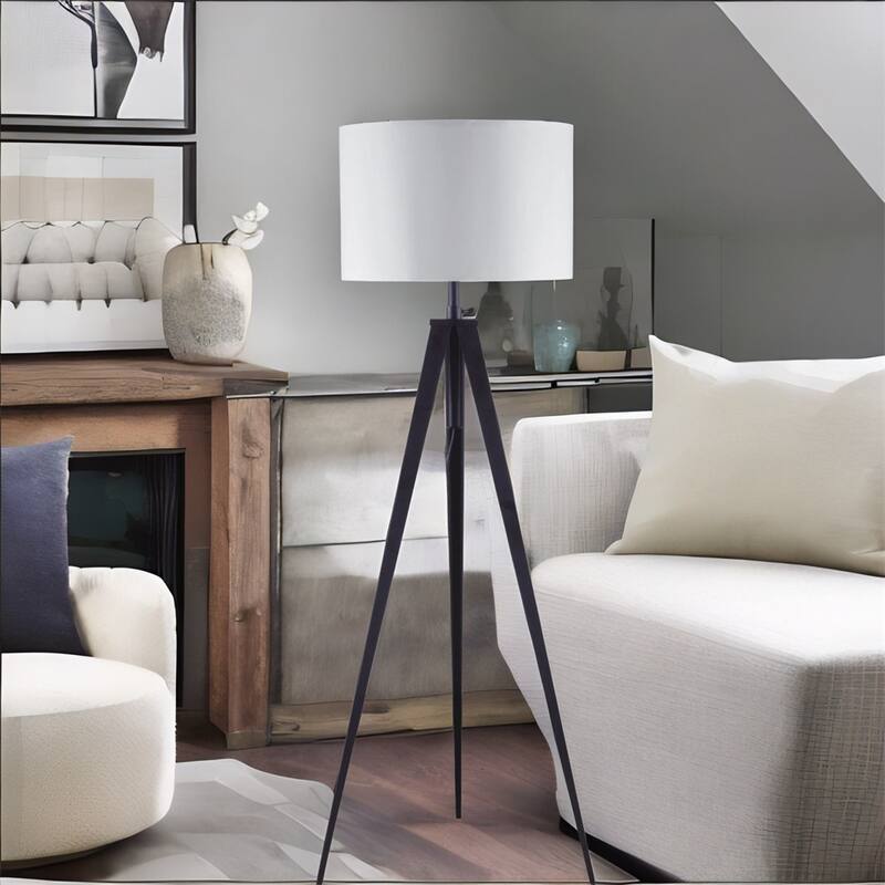 Contemporary Tripod Floor Lamp - Black