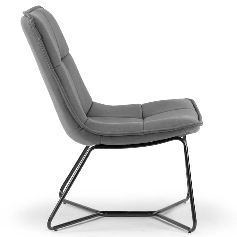 Aurele Armless Accent Chair with Black Metal Legs