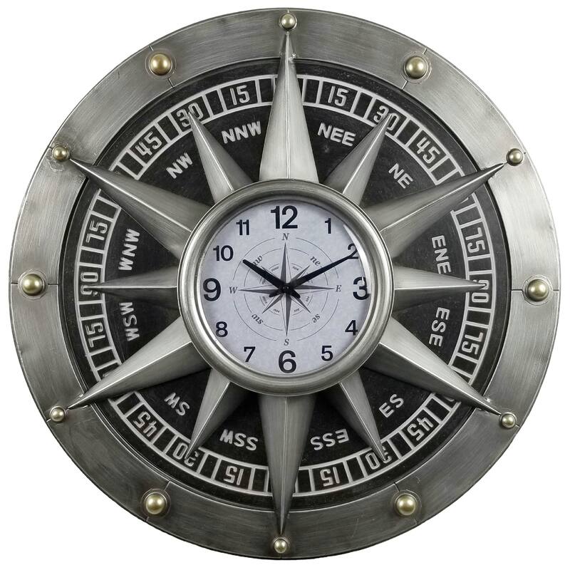 Compass Metal Wall Clock - 31*31*3 - 31*31*3