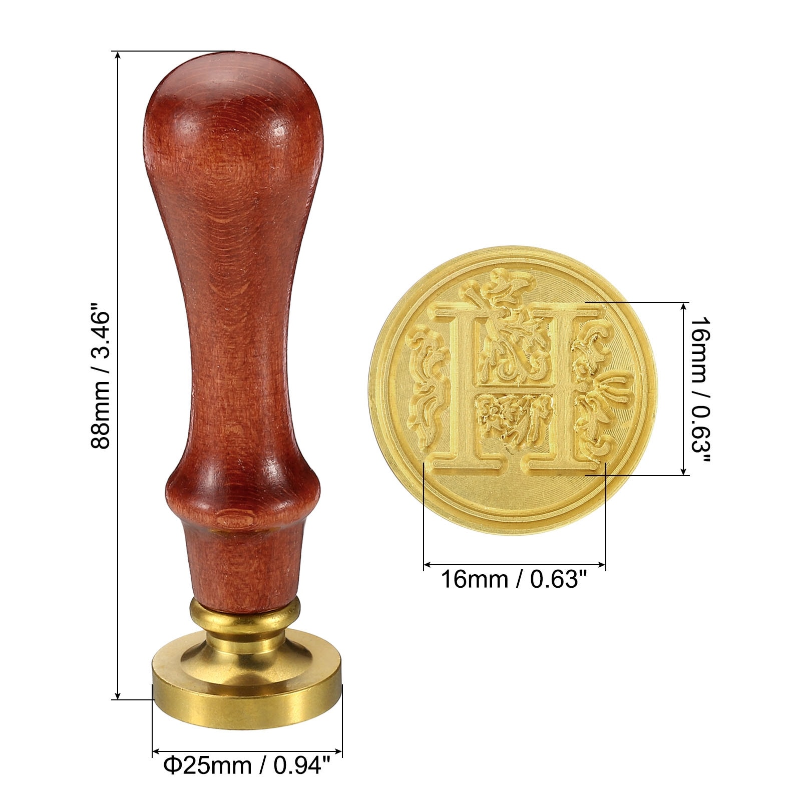 Alphabet a Wax Seal Stamp, Initial Letter Sealing Wax Stamp Retro, Style 2 - Golden, Brown