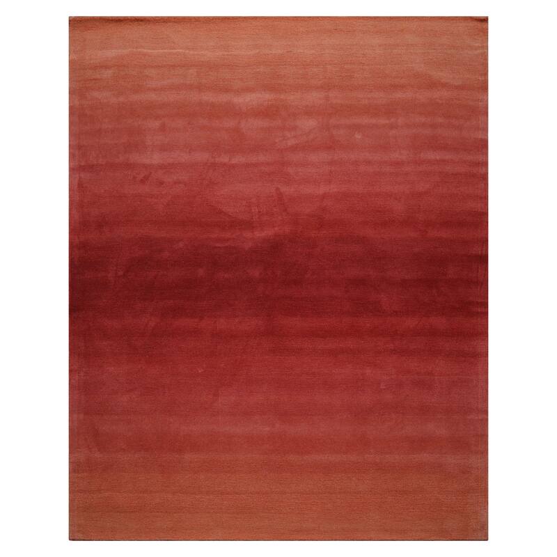 Multi Color Coral Ombre Designer Wool Rug for Modern Interiors
