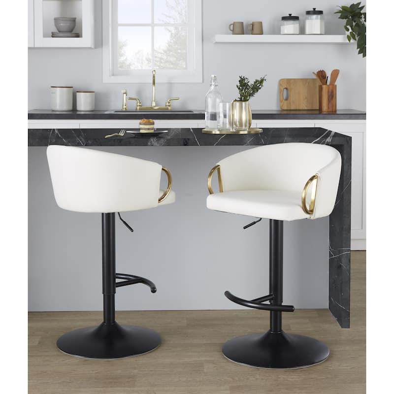 Silver Orchid Battista Adjustable Bar Stool (Set of 2)