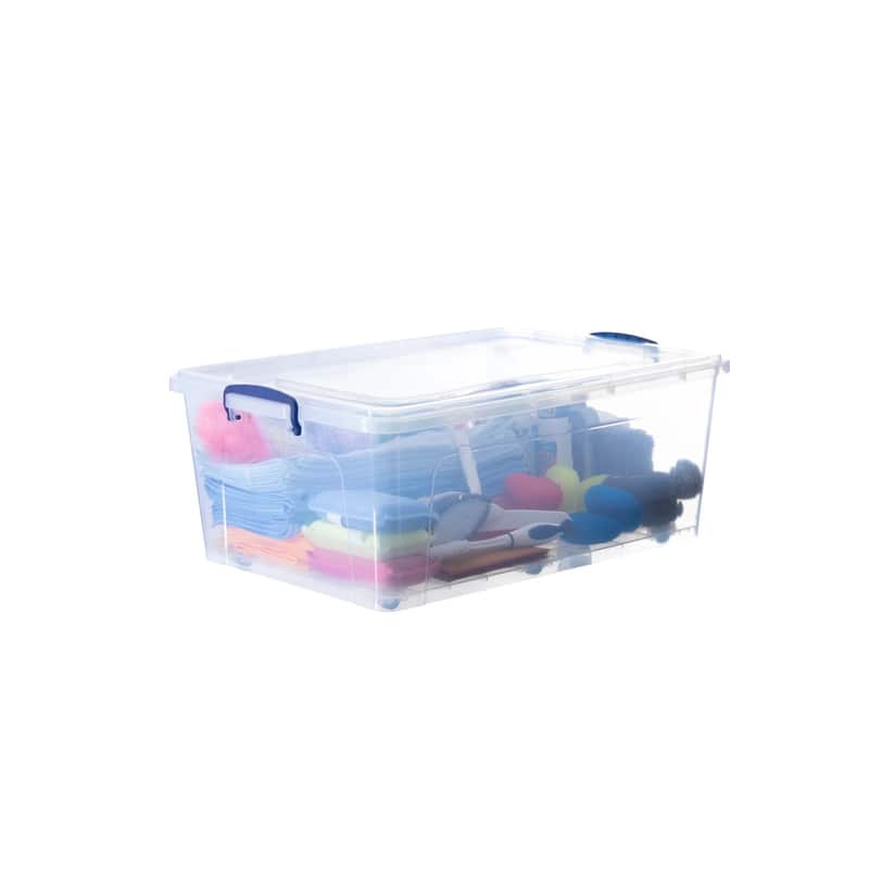 Superio Wheeled Clear Storage Container with Lid - 60 qt