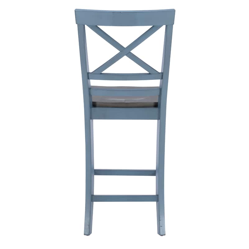 Kiri Blue 24-Inch Counter Height Bar Stool (Set of 2)