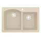 preview thumbnail 1 of 48, Top Mount 33-inch Large/Small Bowl Quartz Kitchen Sink - 33" x 22" x 9" Bisque