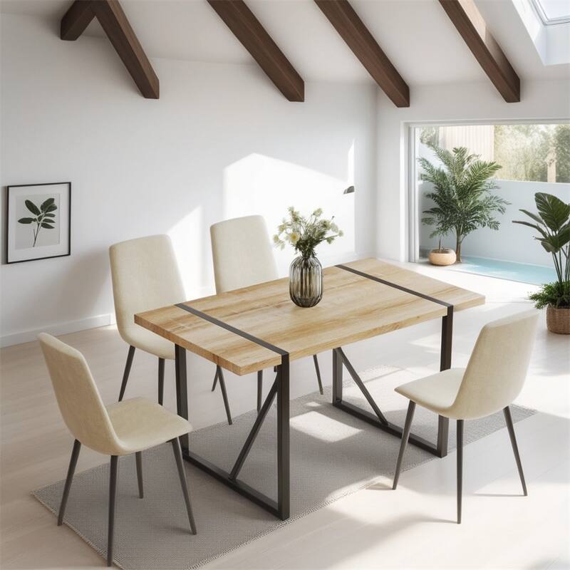 Modern Dining Room Chairs with Metal Legs(Set of 4) - N/A