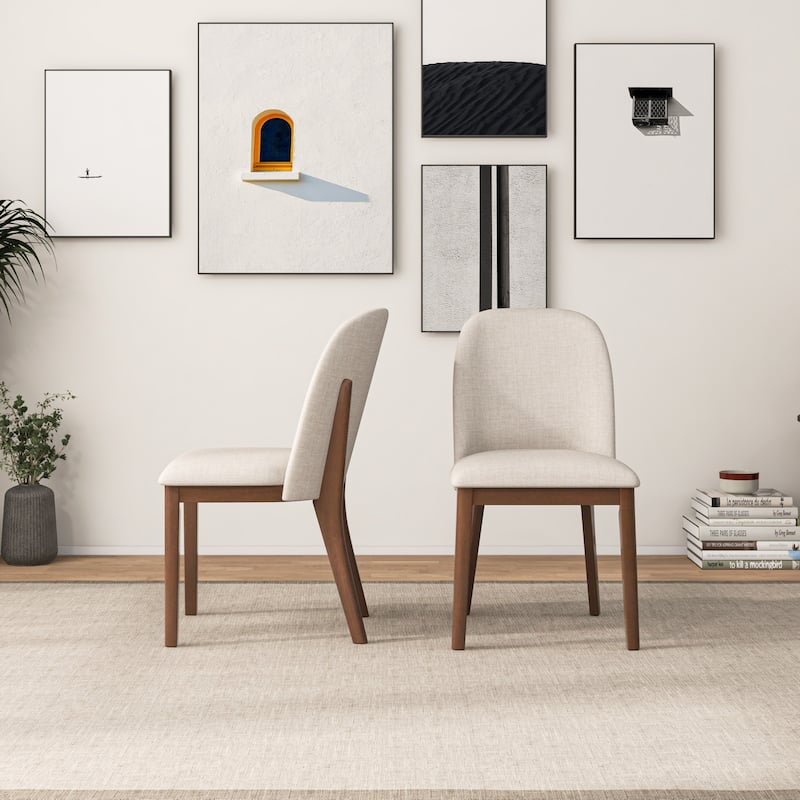Bellar Mid Century Modern Linen/Velvet Dining Chair (Set of 2)