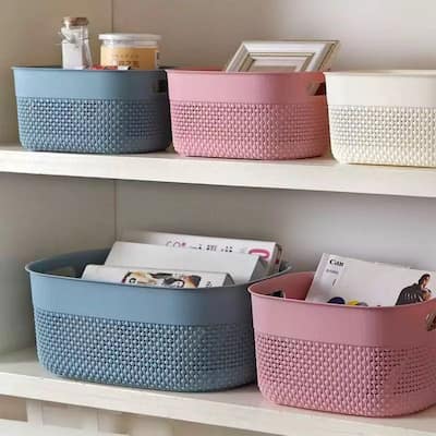 HANAMYA Storage Basket Organizer with Handle, Set of 4