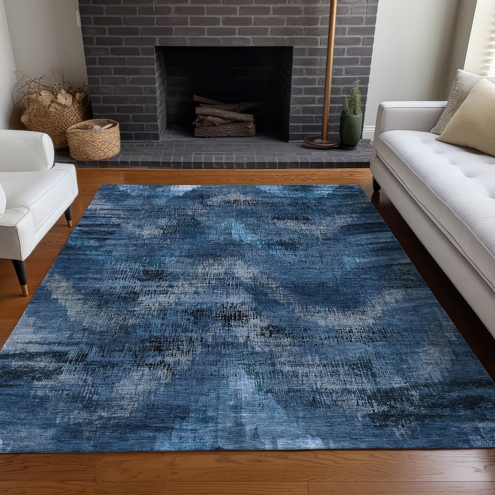 Premium Washable Super Soft Brushstrokes Modern V Mayfield Rug