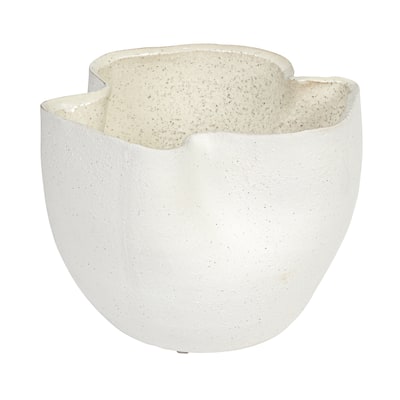 Stoneware Ruffled Planter with Reactive Glaze - 7.3"L x 7.0"W x 5.6"H
