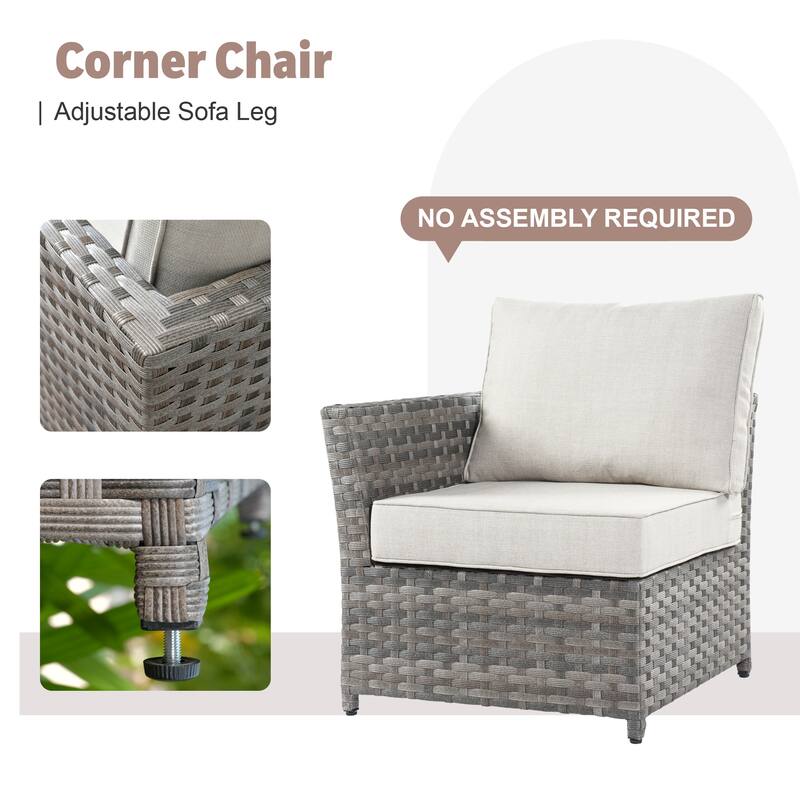 XIZZI 13-piece Outdoor Patio Wicker Furniture Set with Fire Table