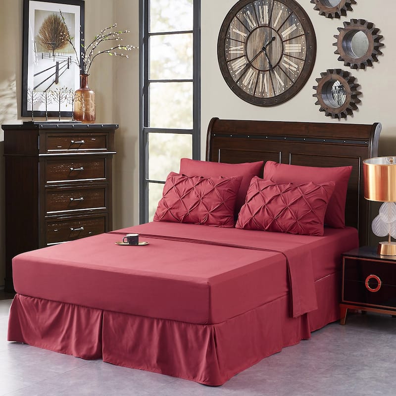 8 Piece Pintuck Comforter Set with Sheets
