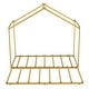 preview thumbnail 10 of 9, Gold Twin Size Metal House Platform Bed with Trundle, Roof for Kids, Boys and Girls