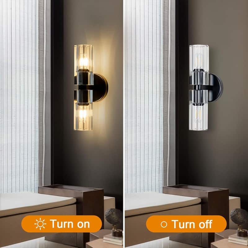 KAYLA Indoor Wall Sconces, Bathroom Vanity Light Fixtures Over Mirror, BedrooWall Light Wall Lamp for Stairway (2-Light)