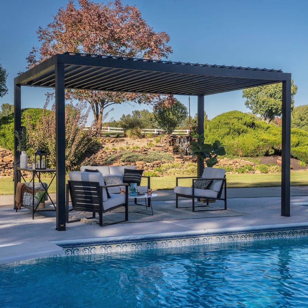 Backyard Discovery Sarasota 14'x10' Galvanized Steel Louvered Pergola