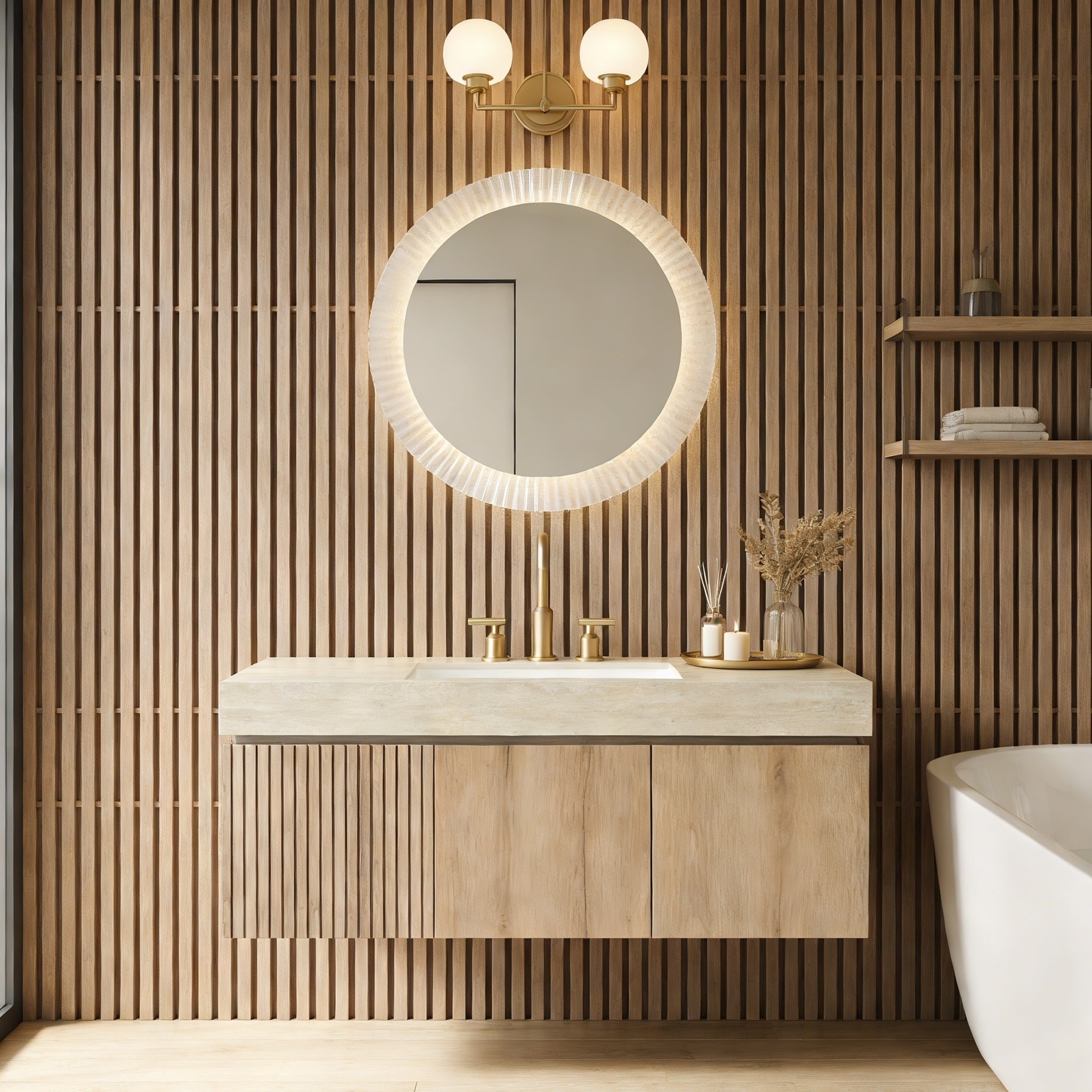 Mondern Floating Bathroom Vanity with 3 Pre-drilled Faucet Holes